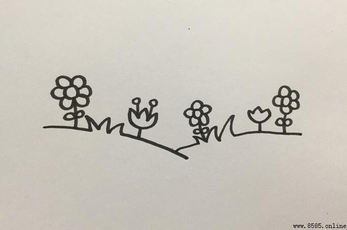 草坪简笔画怎么画