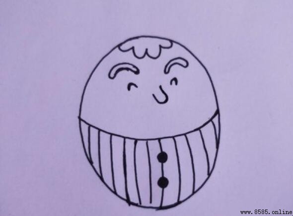 不倒翁簡筆畫教學:10 步畫出搖曳不倒翁