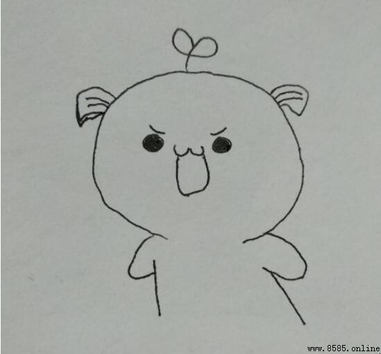 长草颜团子简笔画教程