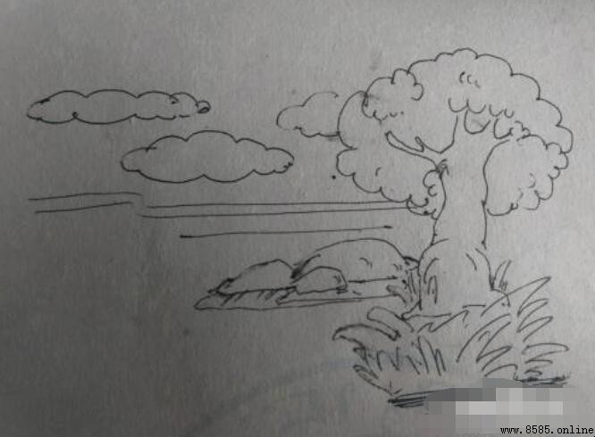 春天景色简笔画教程