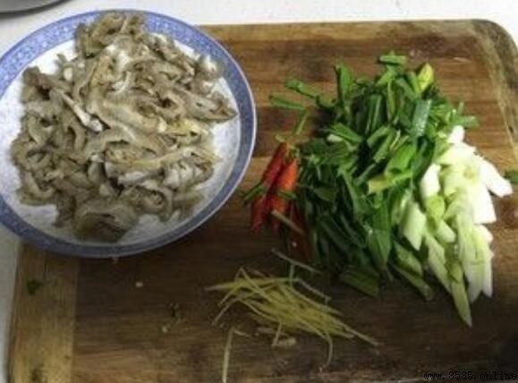 爆炒羊肚的製作流程