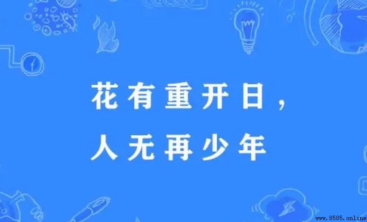 花有重開日人無再少年的意思
