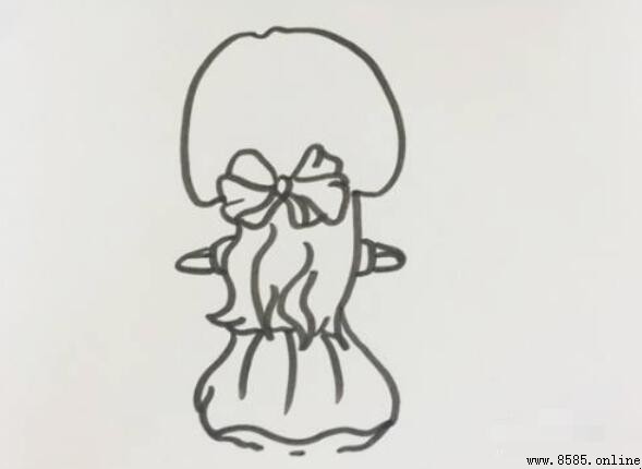 小女孩背影简笔画教程