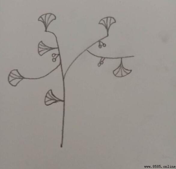 銀杏樹簡筆畫分步教學：從樹幹到果實的繪製指南