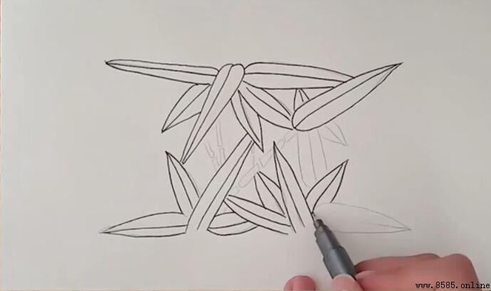竹葉簡筆畫畫法步驟解析