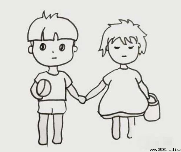 波妞和宗介简笔画怎么画