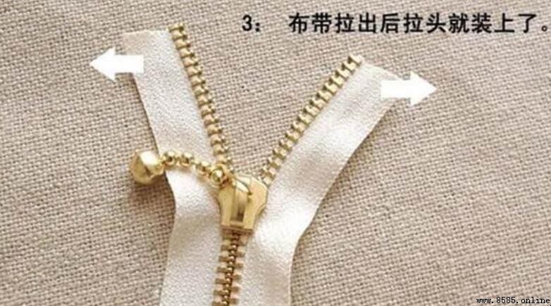 拉链头掉了怎么装回去