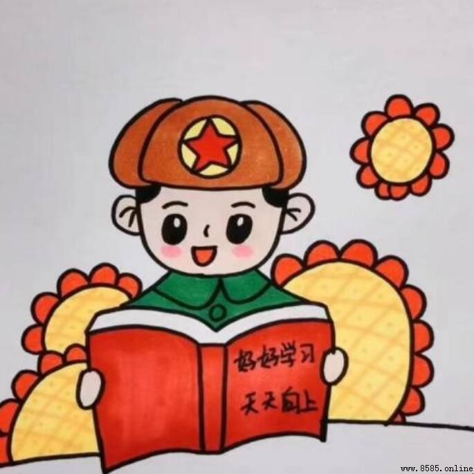學習雷鋒主題畫步驟教學：三月份主題繪畫指南