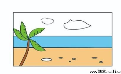 海边简笔画怎么画