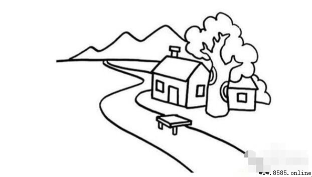 鄉村簡筆畫怎麼畫：四步創造田園美景