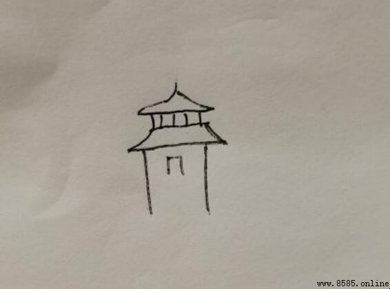 古城城墙简笔画绘制教程