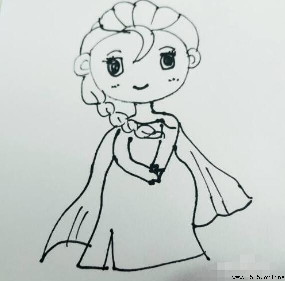 艾莎公主簡筆畫步驟教學