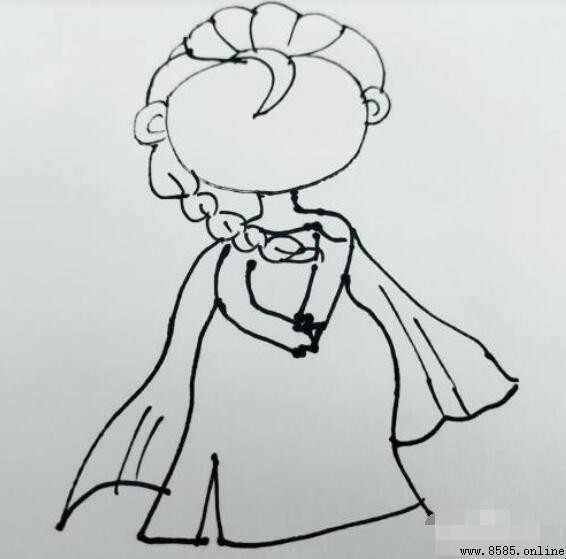 艾莎公主簡筆畫步驟教學