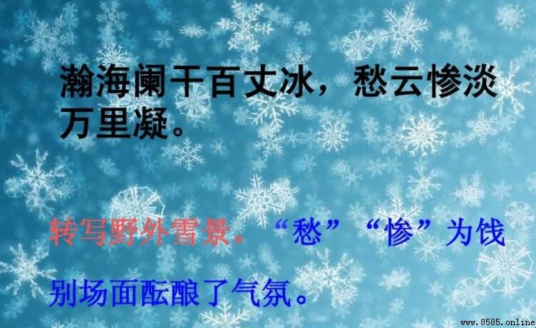 瀚海阑干百丈冰出自哪首诗