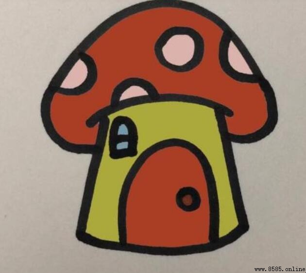 怎麼畫蘑菇屋的簡筆畫：7 步打造可愛小屋