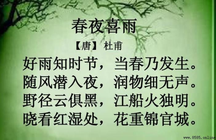 《春夜喜雨》原文與含義解析
