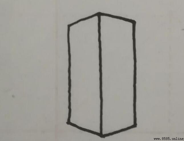 冰箱简笔画怎么画:几何形体分解教学