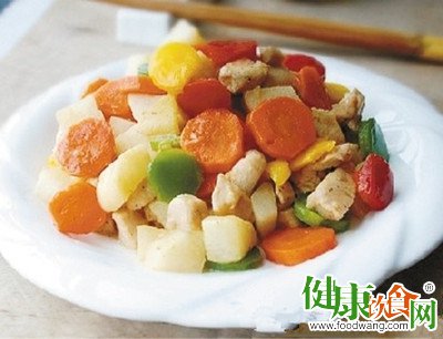秋季家常菜 五彩山药鸡丁的做法