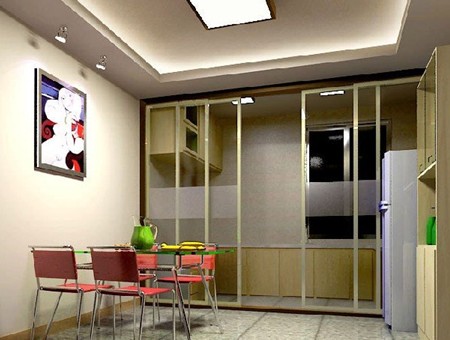 厨房透明隔断设计：玻璃隔断效果展示