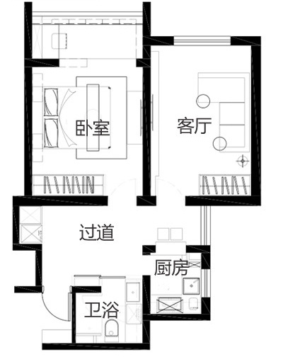 60㎡小户型改造案例:现代简约风的设计实践