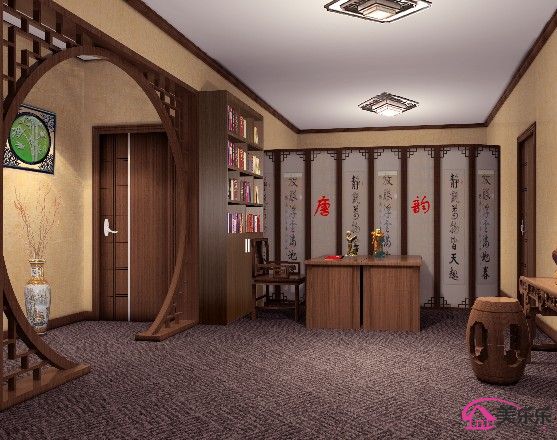 中式書房裝修效果圖:中國文化底蘊的體現