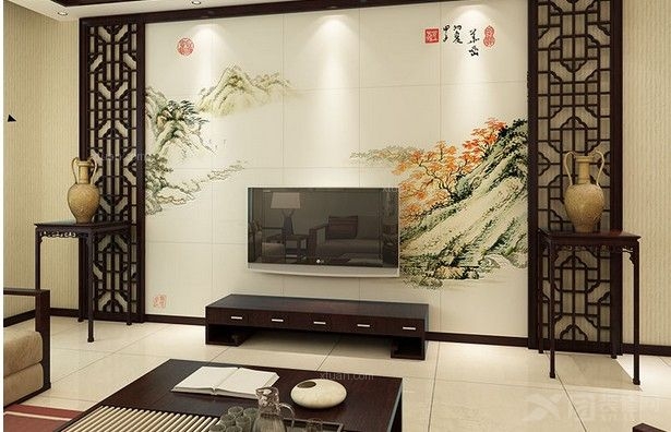 瓷磚電視背景牆效果圖-提升客廳品味的個性裝修選擇