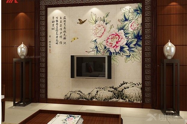 瓷磚電視背景牆效果圖-提升客廳品味的個性裝修選擇