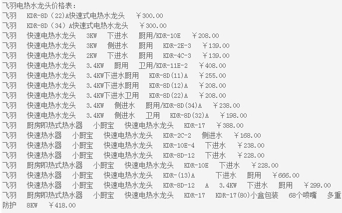 飛羽電熱水龍頭評價與價格解析
