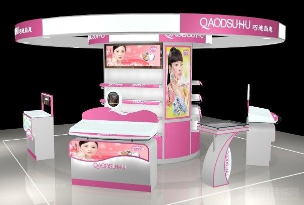 精美化妝品展櫃效果圖展示
