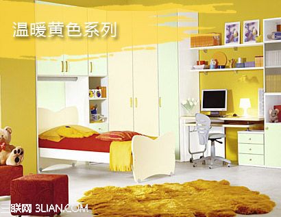 紅橙黃的溫情臥室色彩搭配