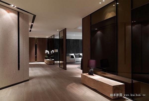 台灣的優雅公寓設計：深棕色調的現代古典空間